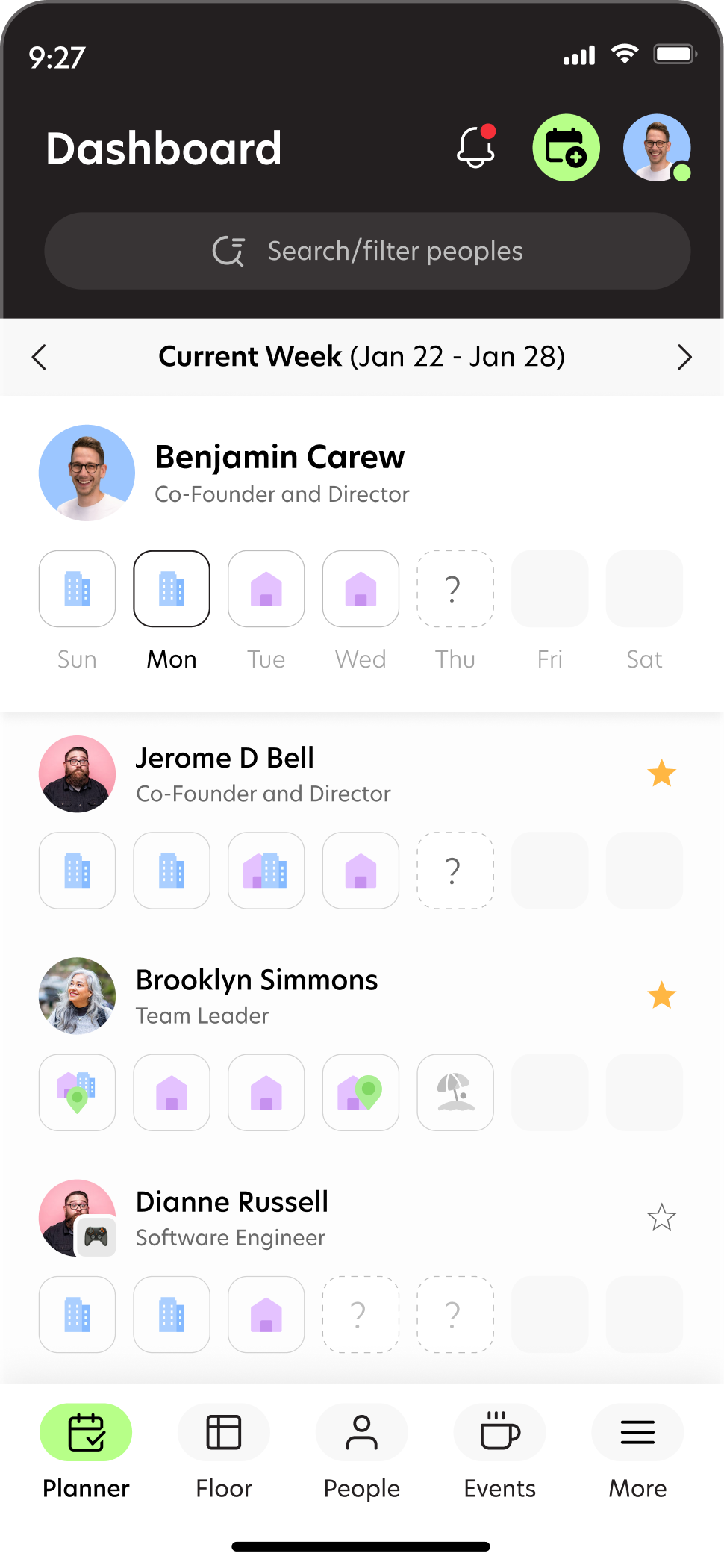 One-tap workspace booking