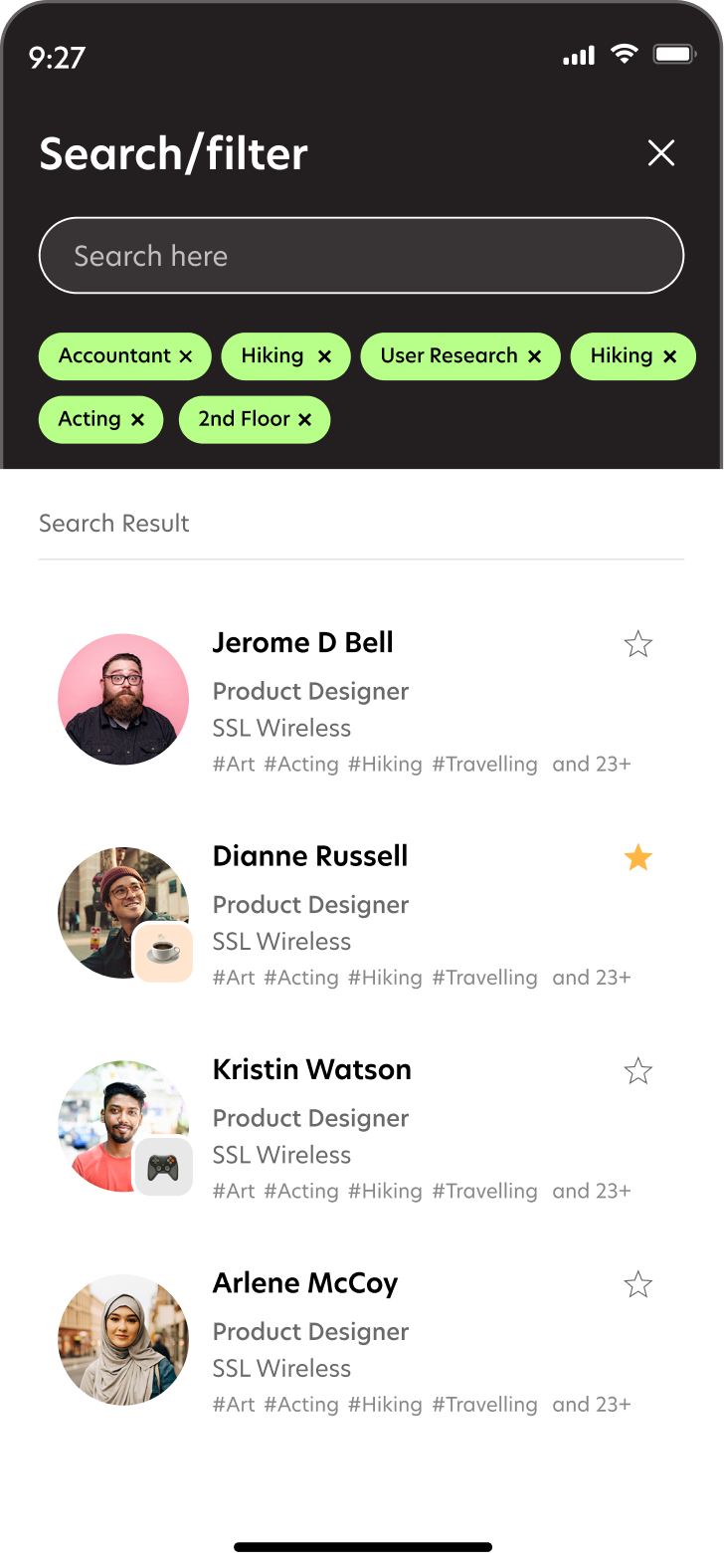 Othership search and filter